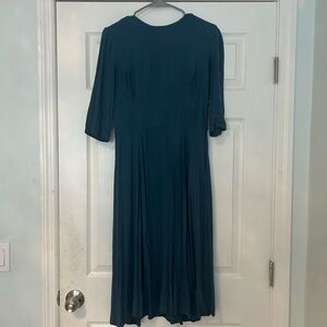 ASOS Blue A-Line Dress with Dolman Sleeves for Wedding Guest